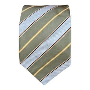 RODA Green Striped Silk Tie HANDMADE ITALY 60”/ 3.7” EC